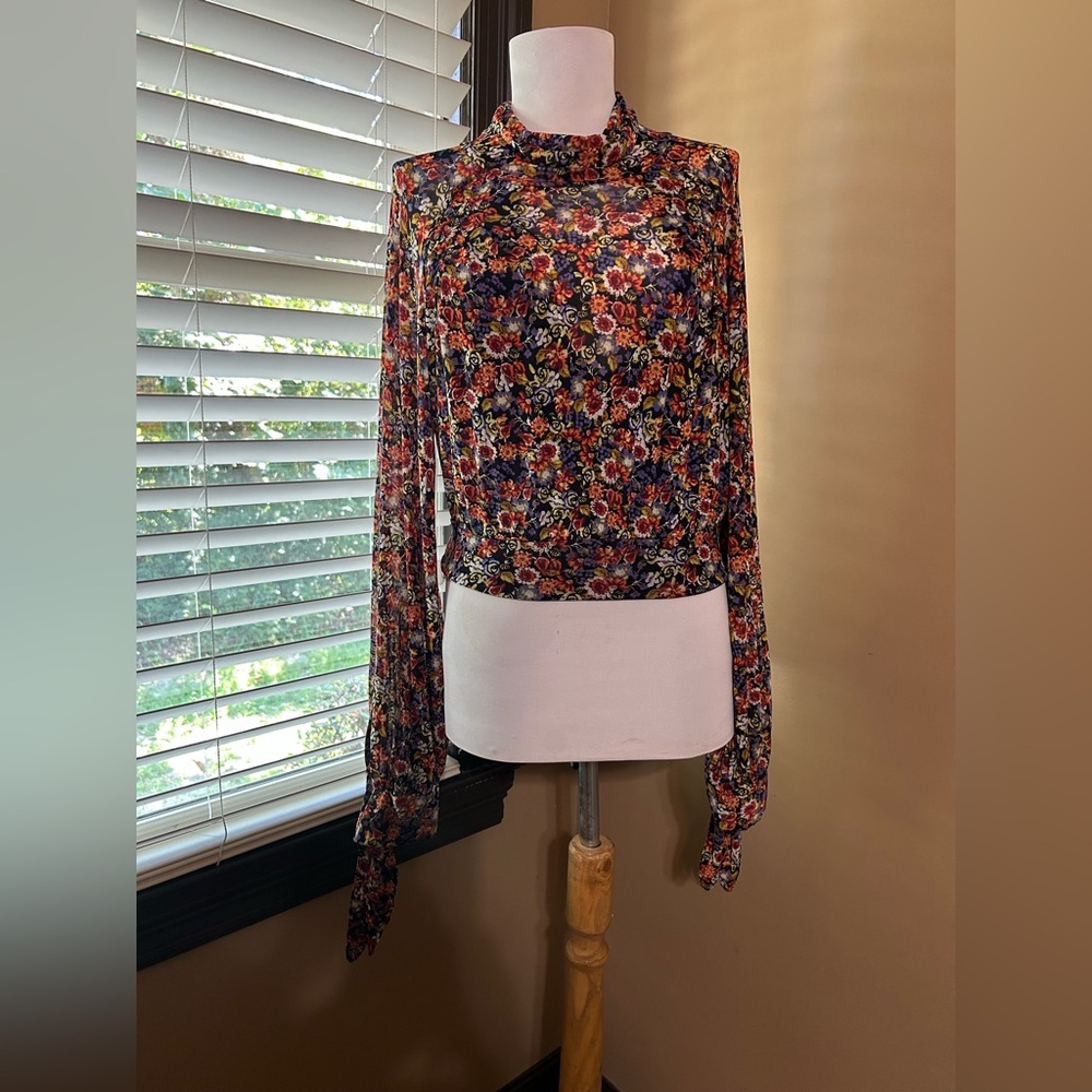 Free People Multicolor Floral Crop Top